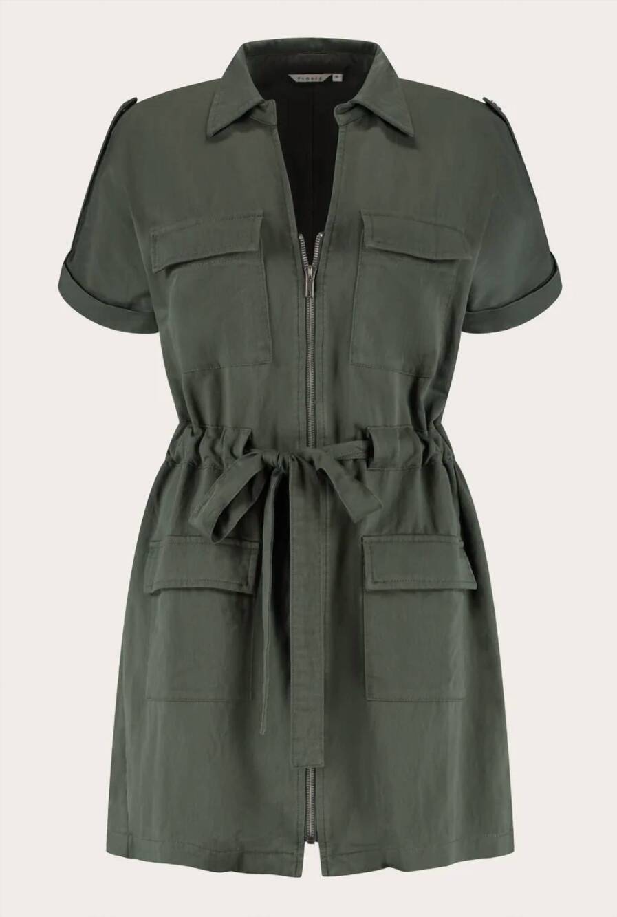NEW FLOREZ women's kiki short sleeve mini dress in army green